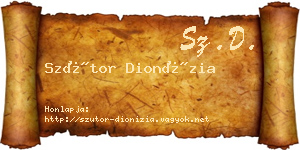 Szútor Dionízia névjegykártya